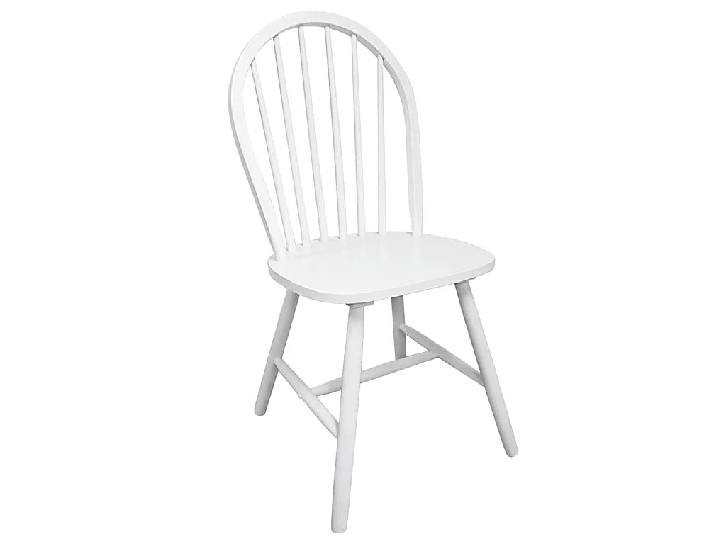 Cadeiras de jantar 2 pcs madeira de seringueira maciça branco
