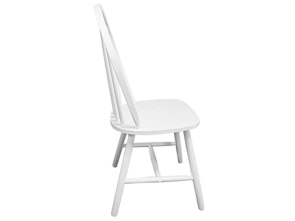 Cadeiras de jantar 2 pcs madeira de seringueira maciça branco