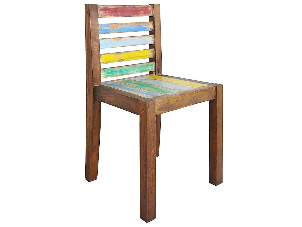 Chaises à manger lot de 6 bois de récupération solide