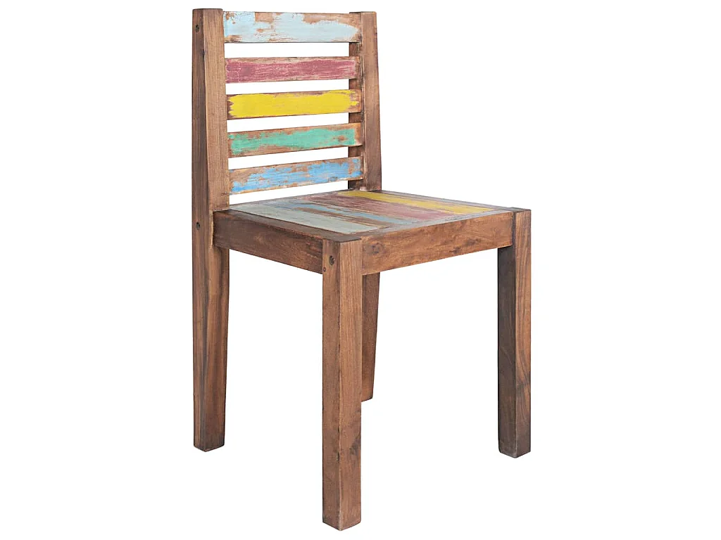 Chaises à manger lot de 6 bois de récupération solide