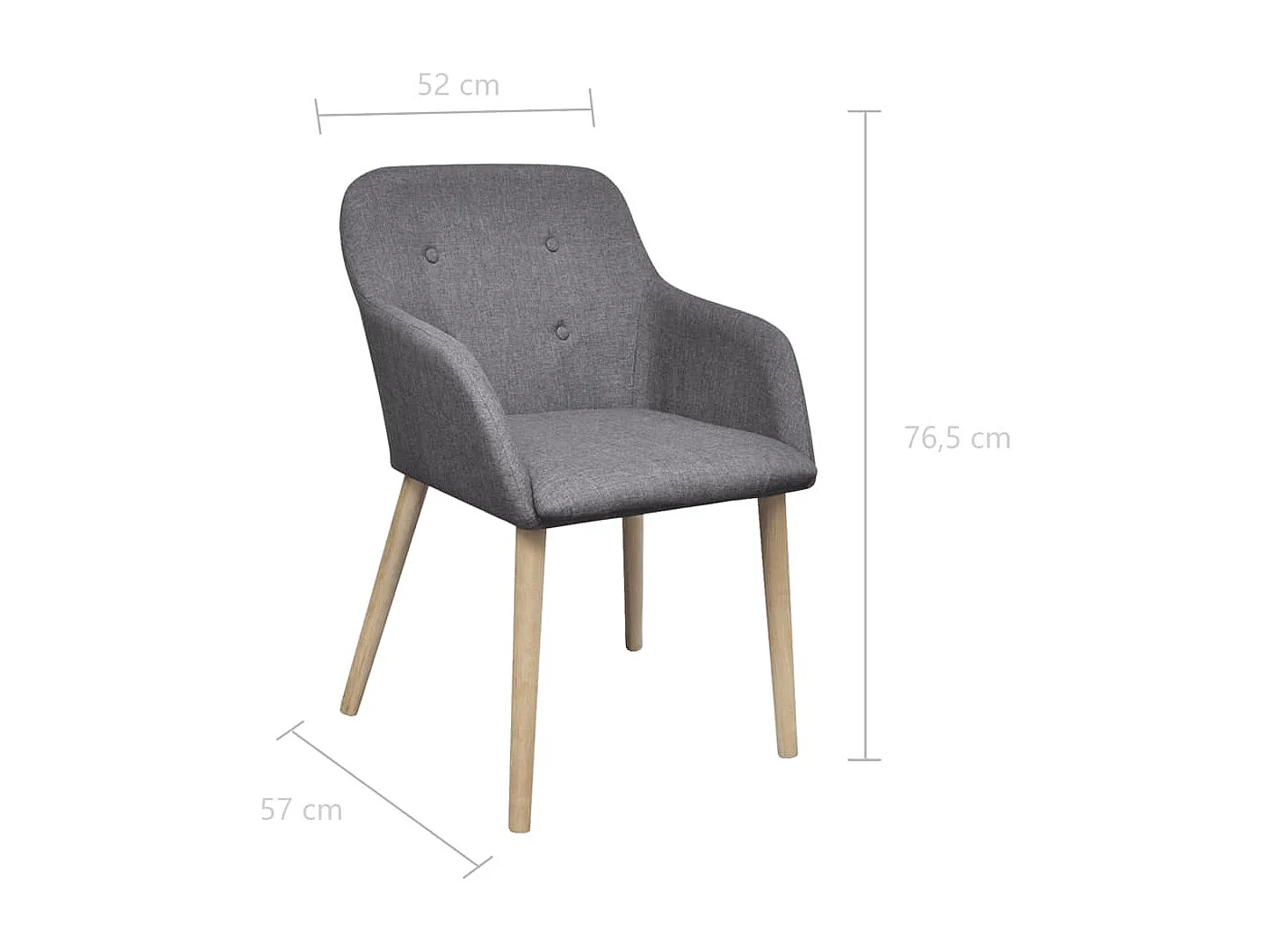 Esszimmerstühle 4 Stk. Hellgrau Stoff und Massivholz Eiche