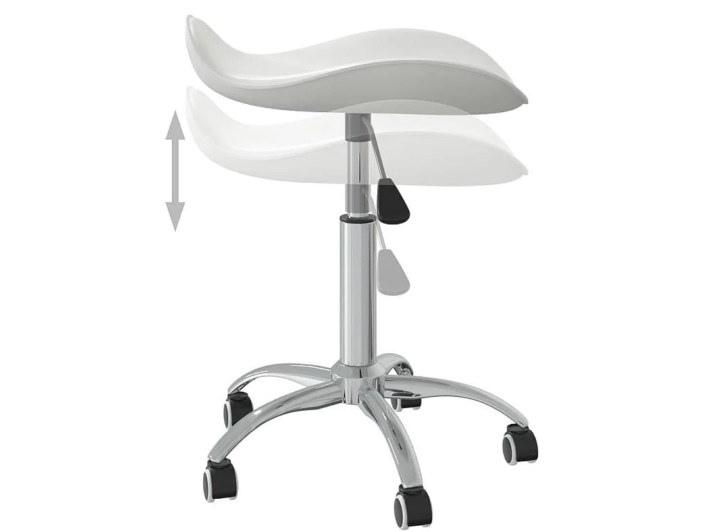 Chaise pivotante de salle à manger Blanc Similicuir