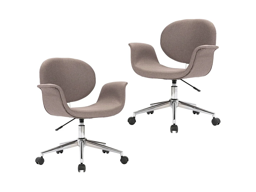 Chaises pivotantes à manger lot de 2 taupe tissu