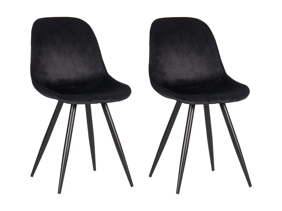 Chaises à manger lot de 2 Capri 46x56x88 cm noir