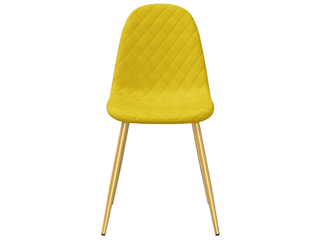 Sedie da Pranzo 4 pz Giallo Senape in Velluto