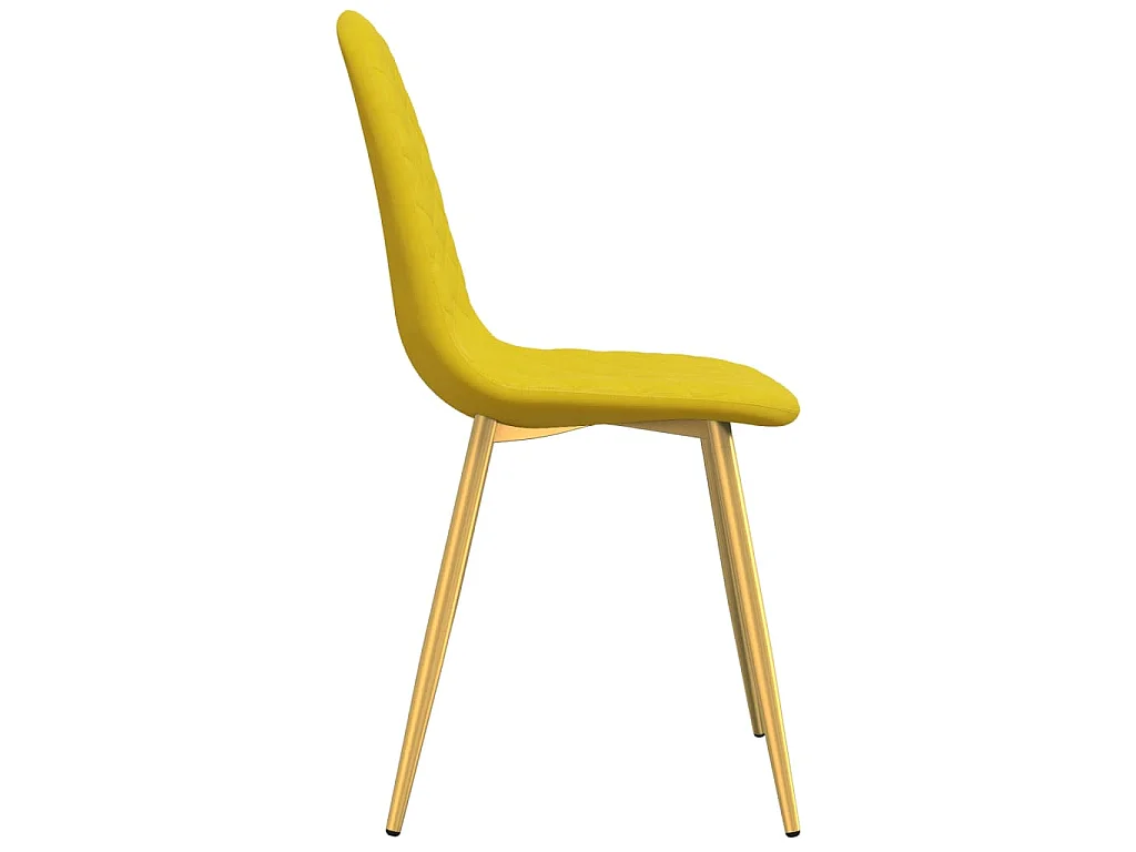 Sedie da Pranzo 4 pz Giallo Senape in Velluto