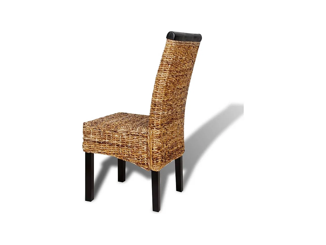 Chaises à manger lot de 4 bois solide de manguier et abaca