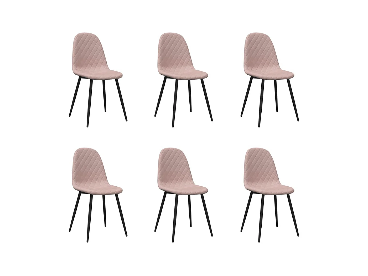 Chaises à manger lot de 6 rose velours