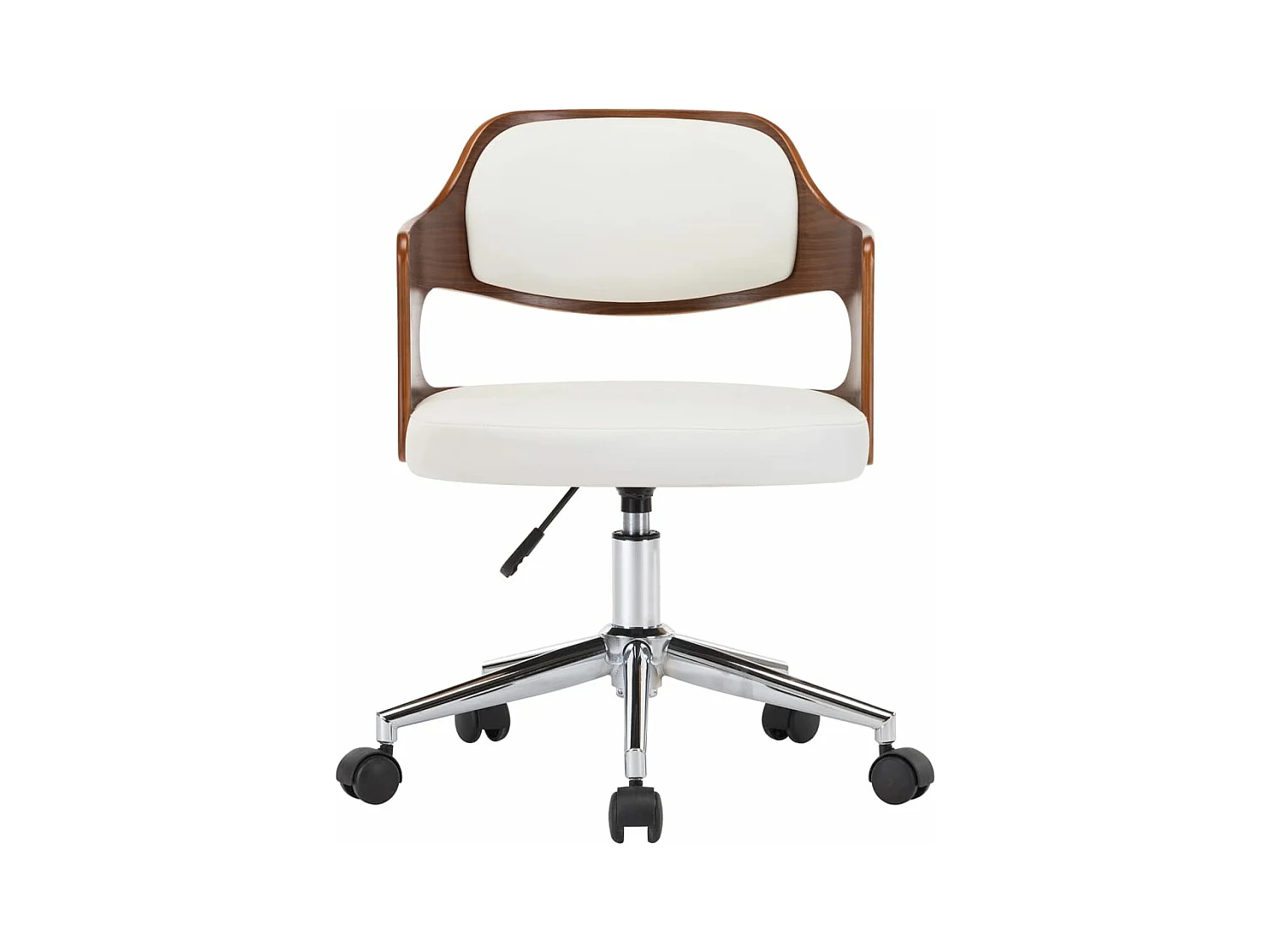 Drehbare Esszimmerstühle 6 Stk. Weiß Bugholz und Kunstleder