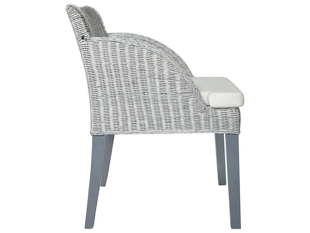 Chaises à manger avec coussins lot de 2 gris rotin naturel
