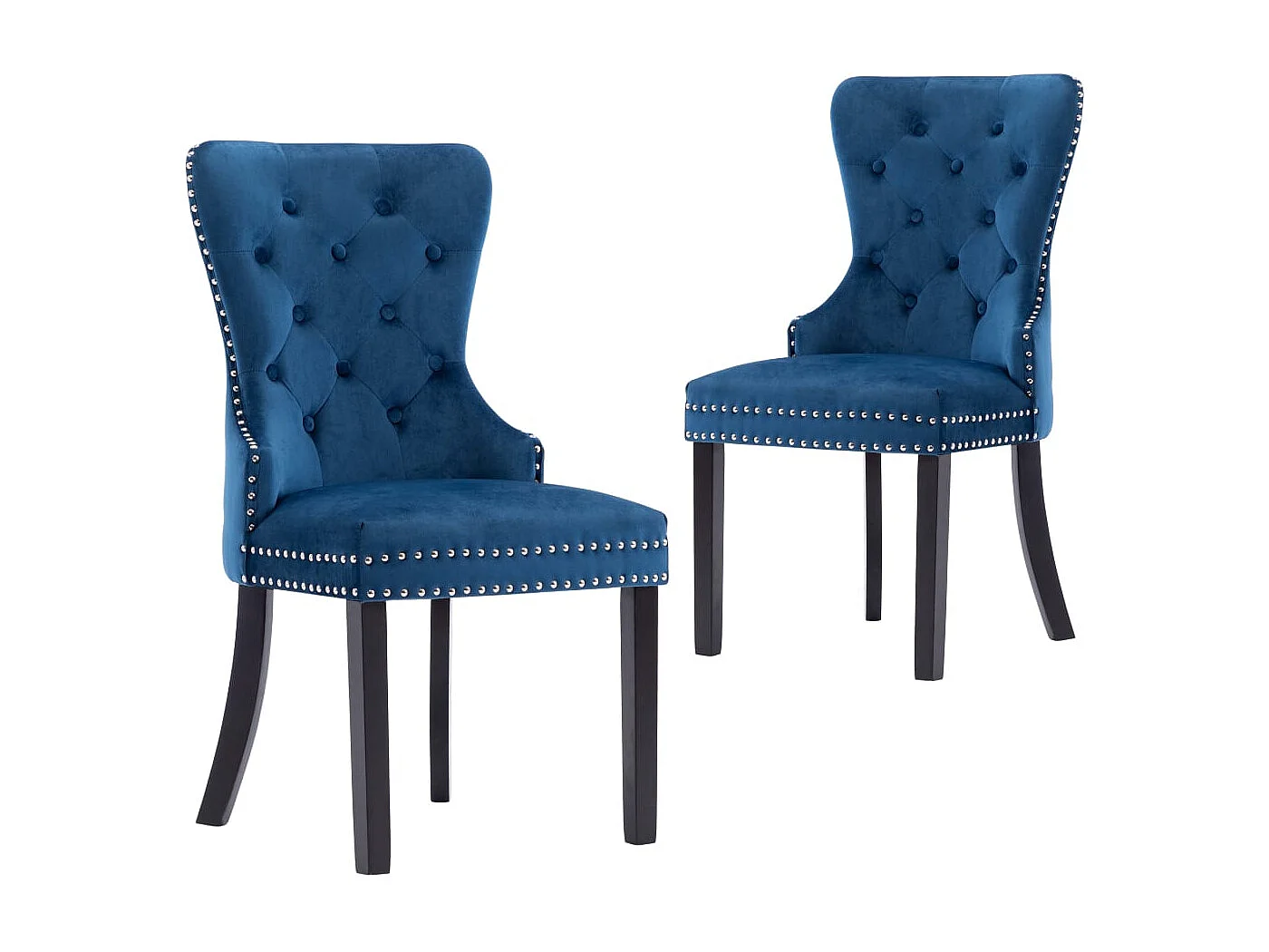 Eetkamerstoelen 2 st fluweel blauw