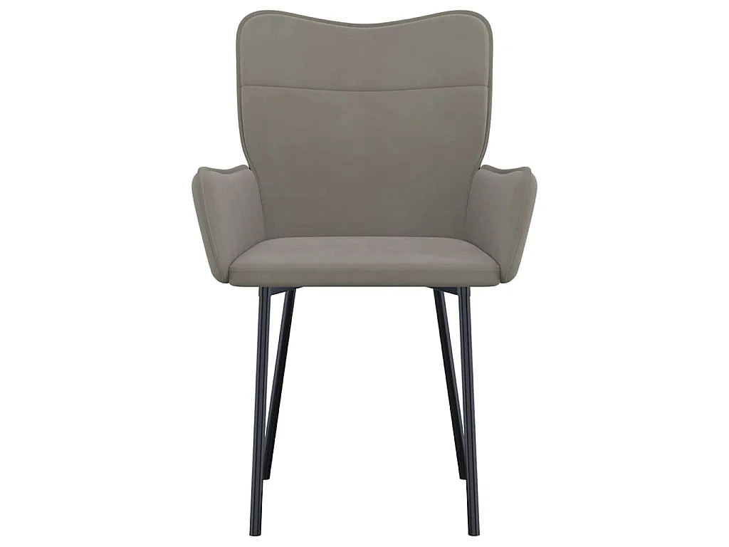 Esszimmerstühle 2 Stk. Hellgrau Samt