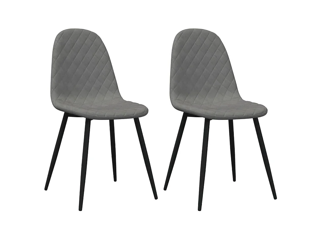Cadeiras de jantar 2 pcs veludo cinzento-claro
