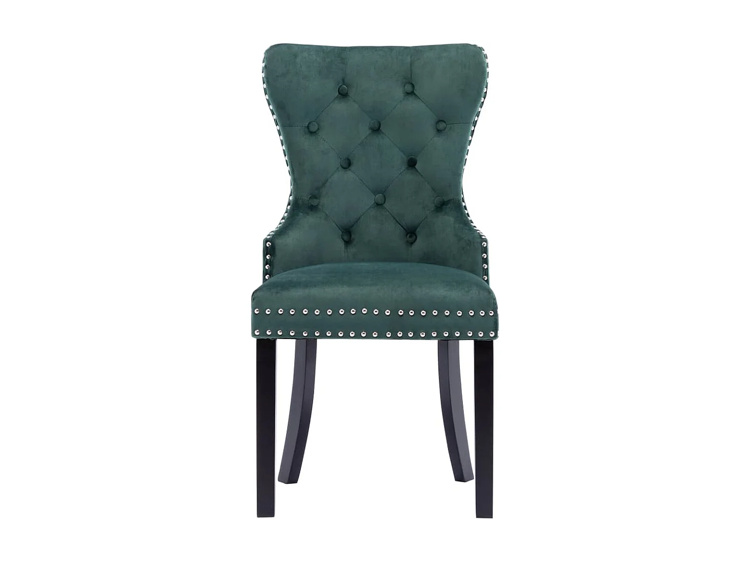 Cadeiras de jantar 4 pcs veludo verde-escuro