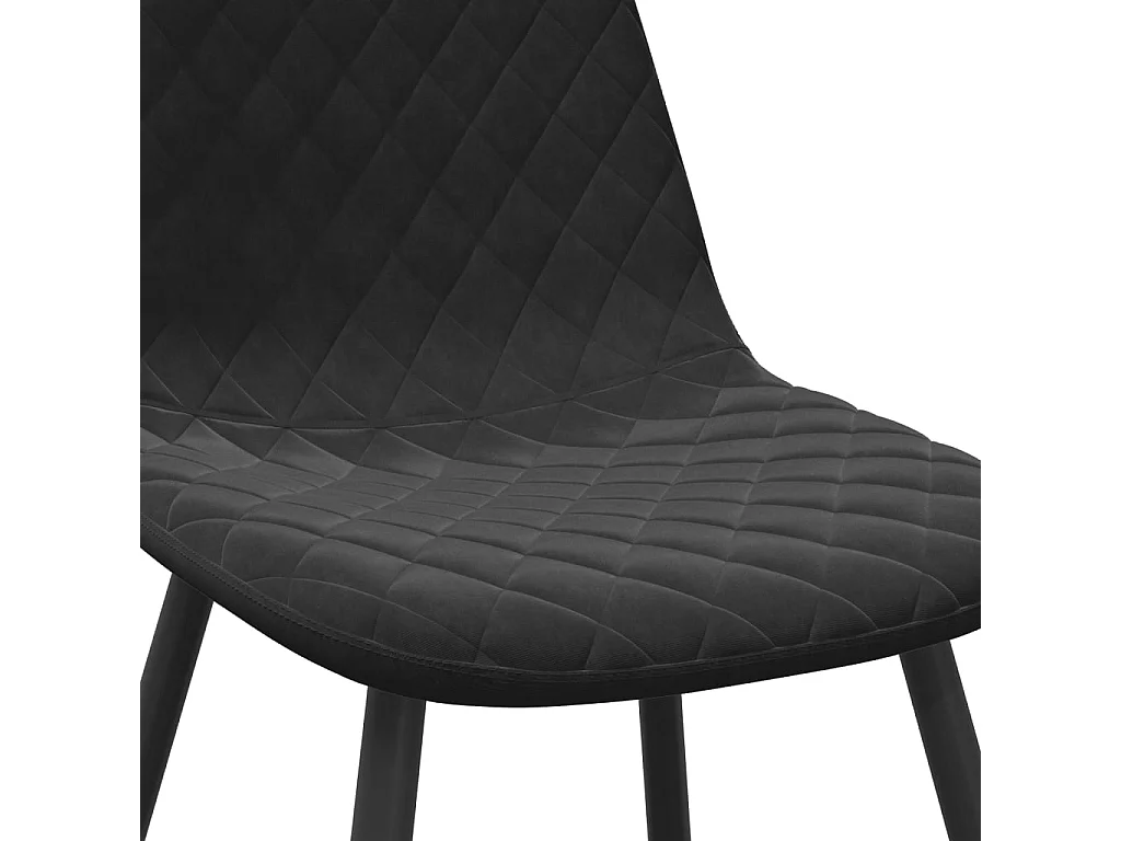 Chaises à manger lot de 2 Noir Velours