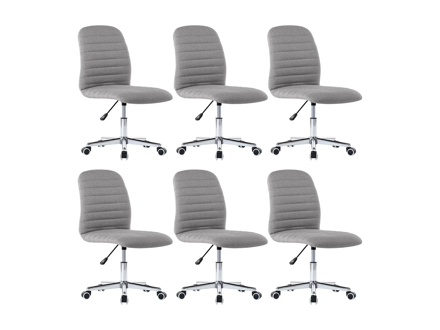 Chaises à manger lot de 6 gris clair tissu