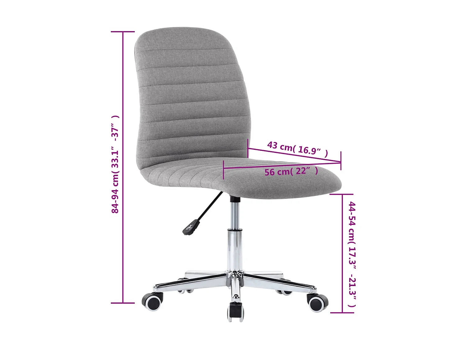 Chaises à manger lot de 6 gris clair tissu