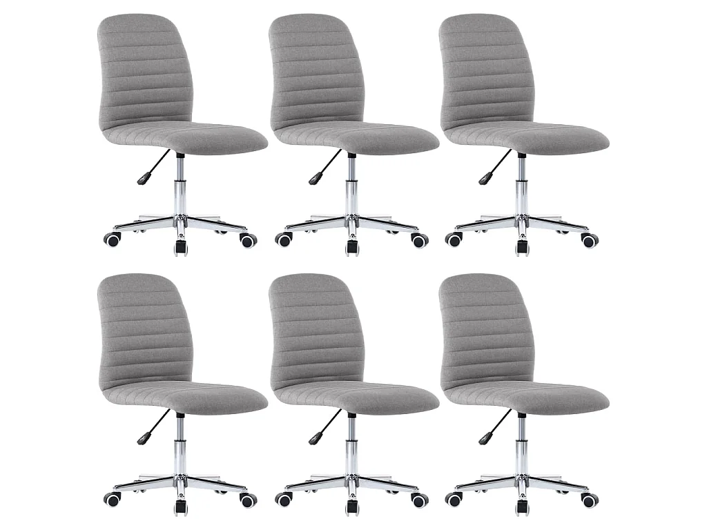 Chaises à manger lot de 6 gris clair tissu