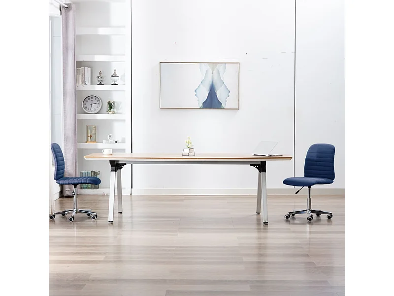 Eetkamerstoelen 2 st stof blauw