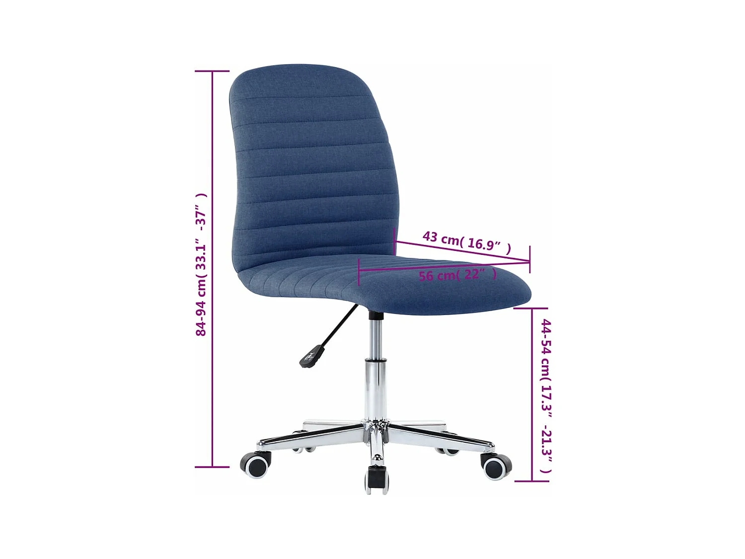 Eetkamerstoelen 2 st stof blauw