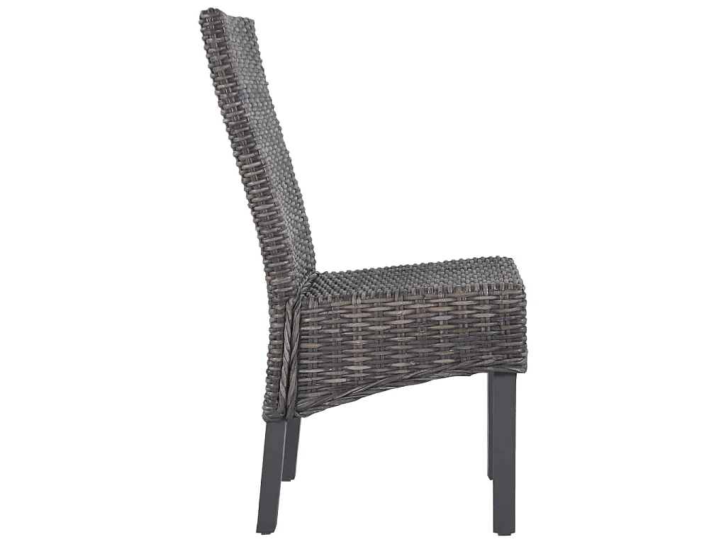Chaises à manger lot de 4 marron rotin Kubu et bois de manguier