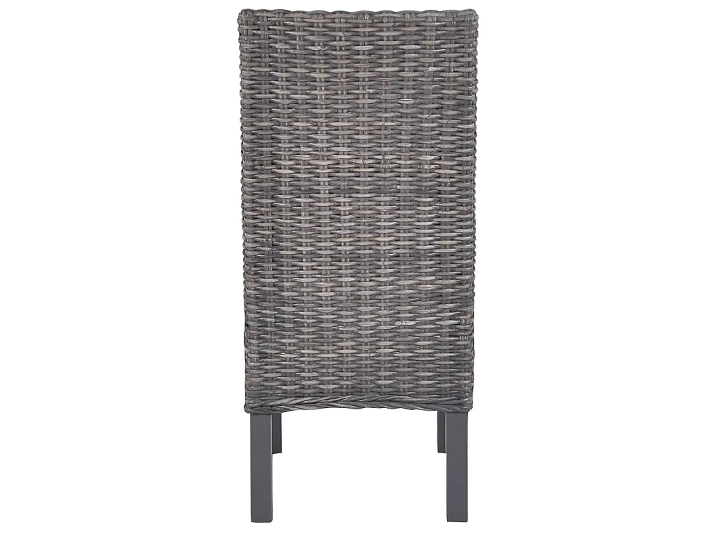 Chaises à manger lot de 4 marron rotin Kubu et bois de manguier
