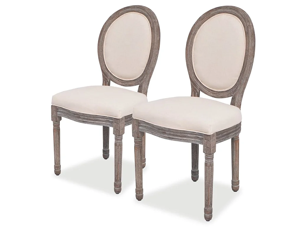 Chaises à manger lot de 2 crème tissu