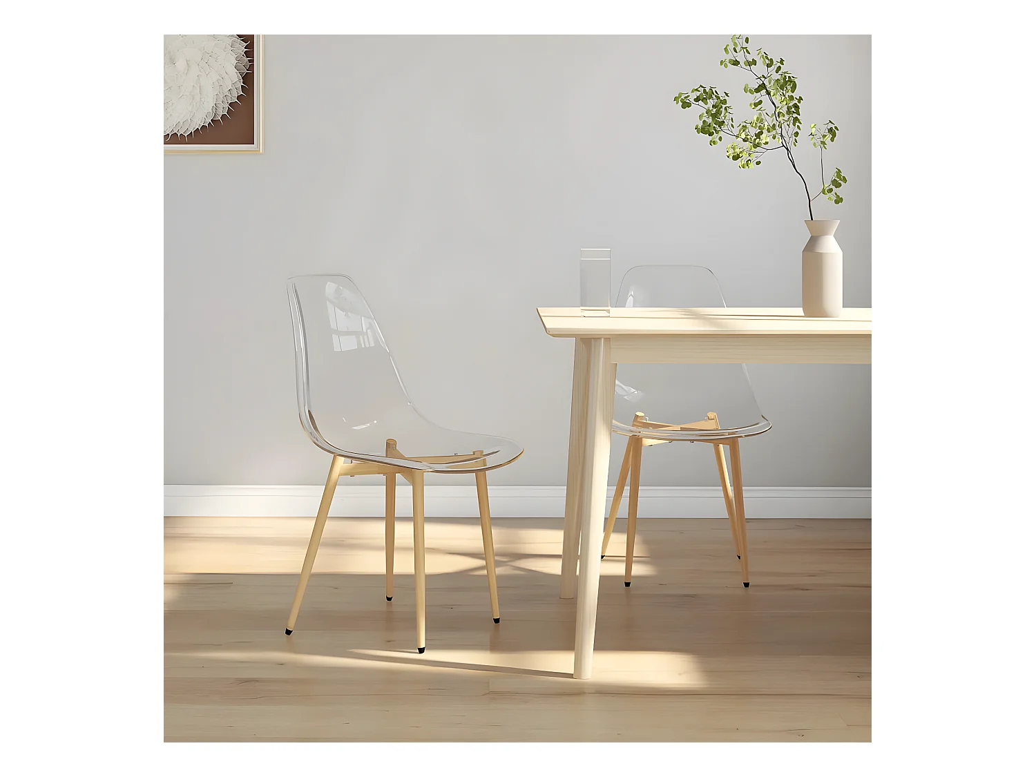 Chaises à manger lot de 2 Transparent PET