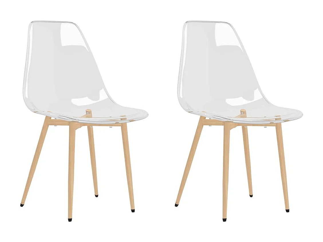 Eetkamerstoelen 2 st PET transparant