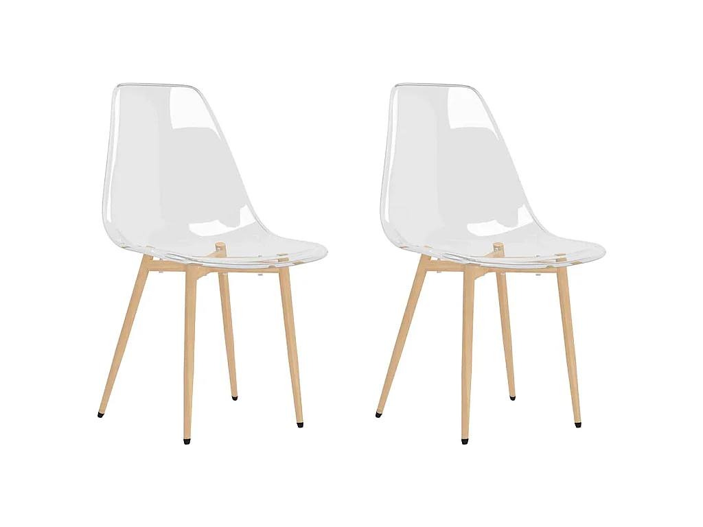 Eetkamerstoelen 2 st PET transparant