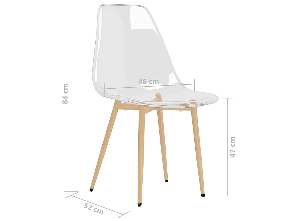 Eetkamerstoelen 2 st PET transparant