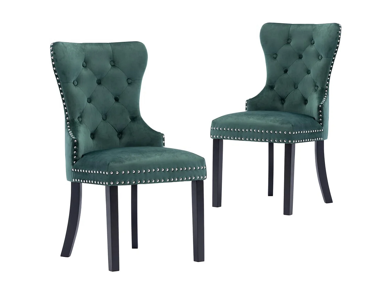 Eetkamerstoelen 2 st fluweel donkergroen