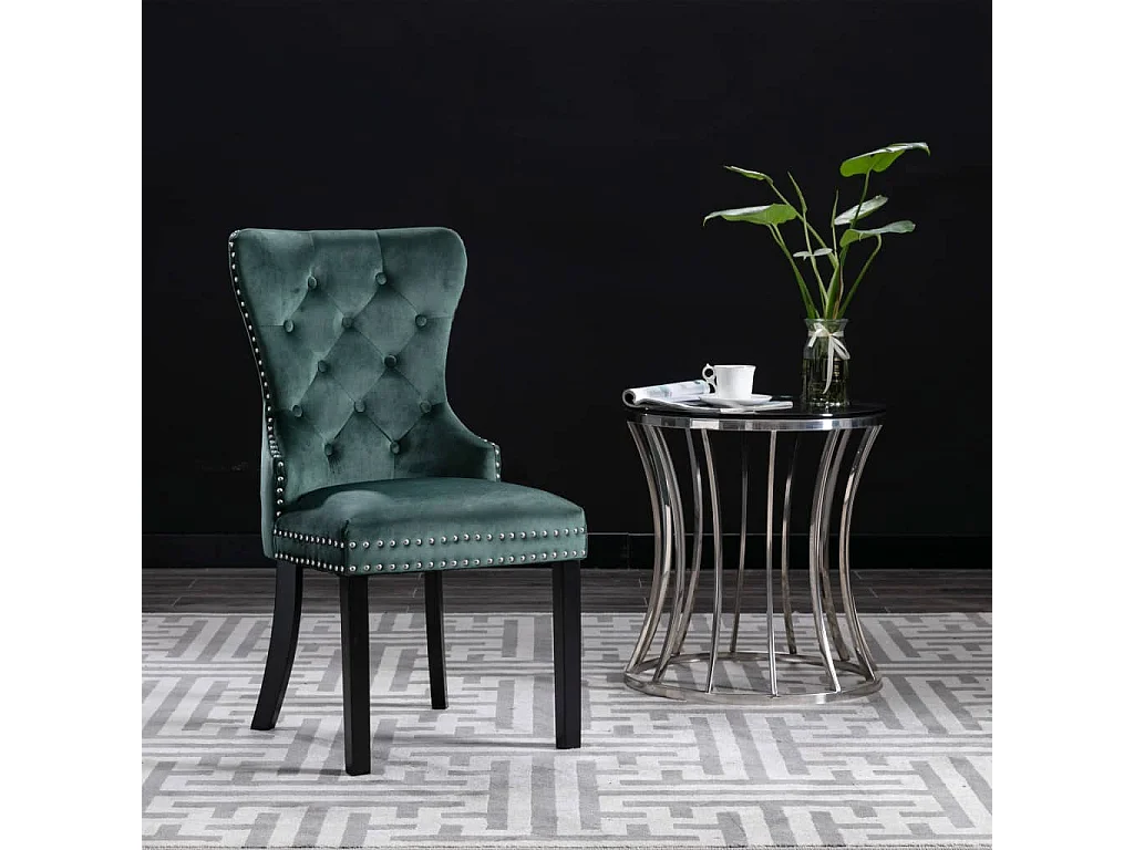 Eetkamerstoelen 2 st fluweel donkergroen