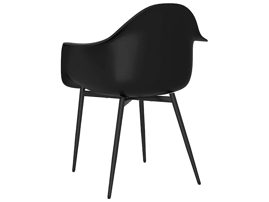 Chaises à manger lot de 4 noir PP