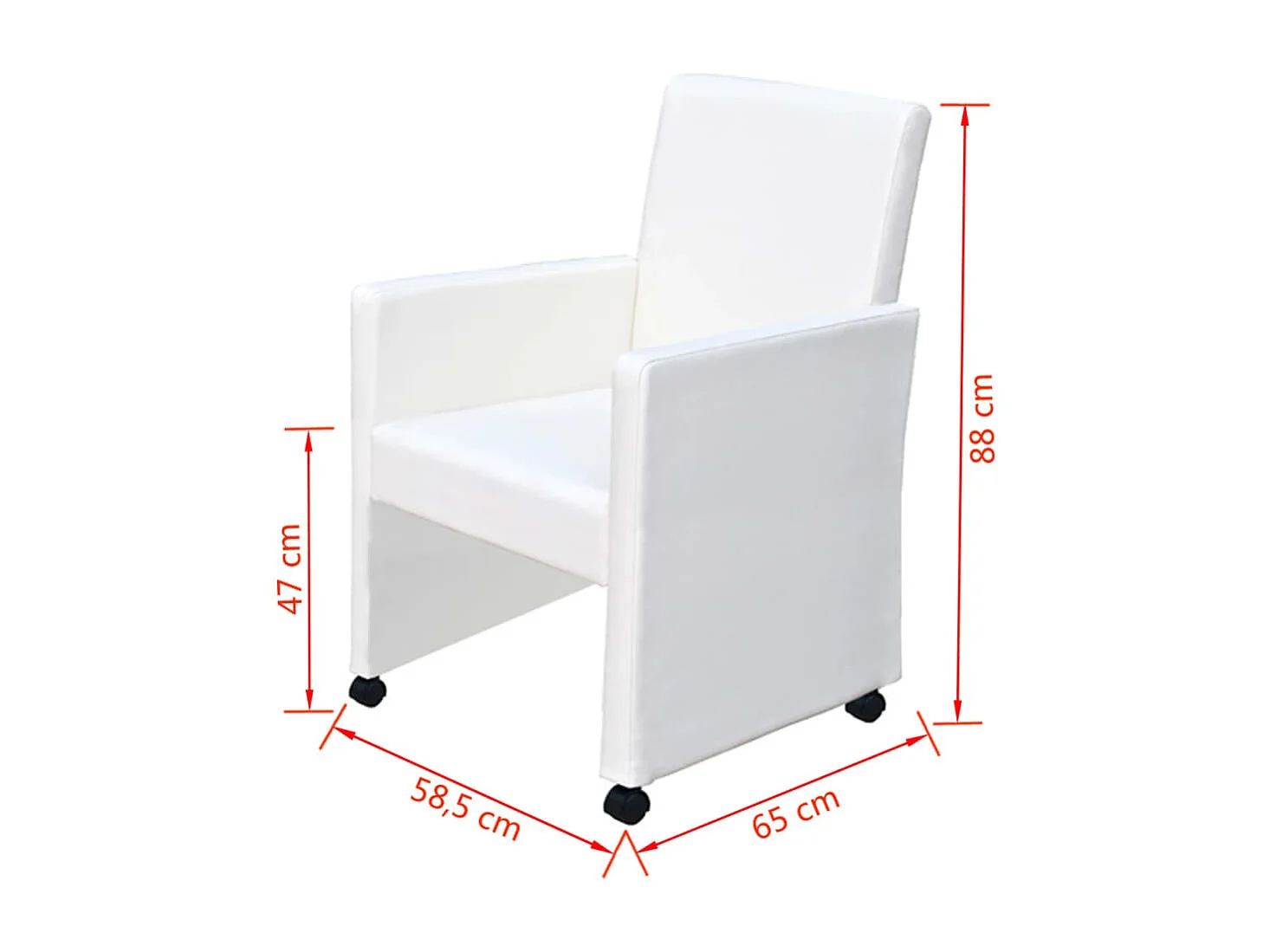 Chaises à manger lot de 4 blanc similicuir