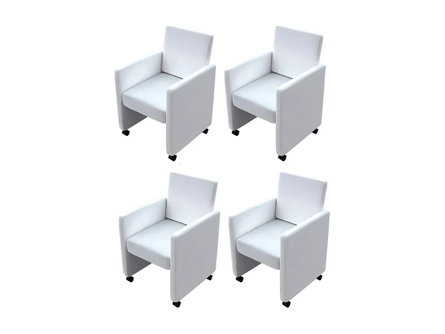 Cadeiras de jantar 4 pcs couro artificial branco