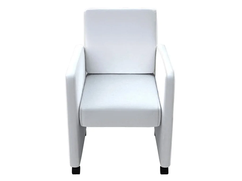 Cadeiras de jantar 4 pcs couro artificial branco