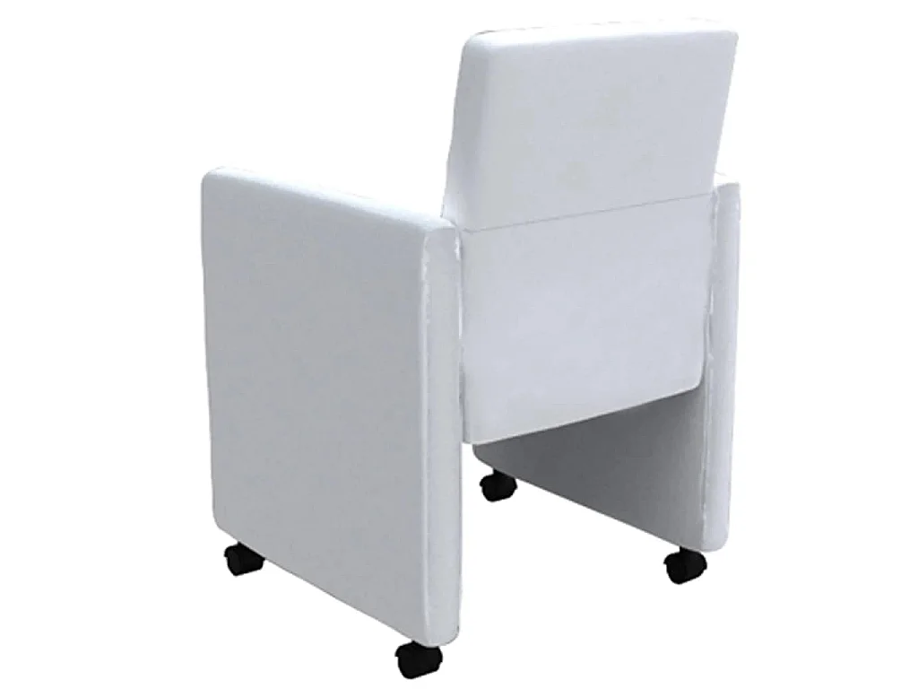 Cadeiras de jantar 4 pcs couro artificial branco