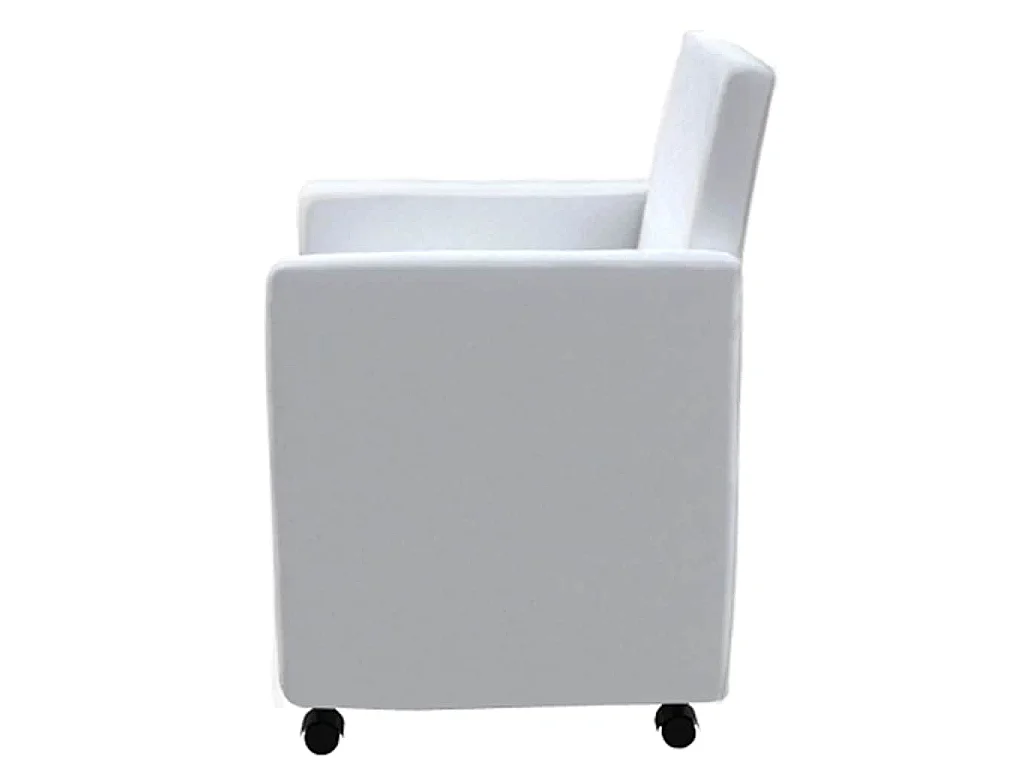 Chaises à manger lot de 4 blanc similicuir