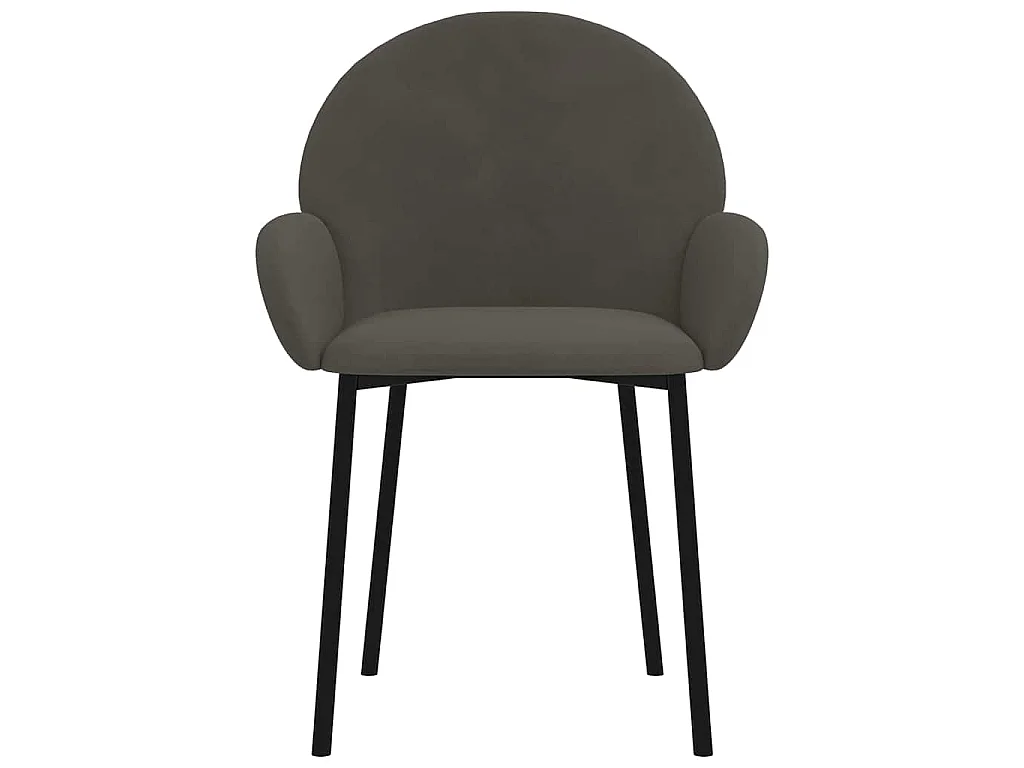 Chaises à manger lot de 2 Gris foncé Velours