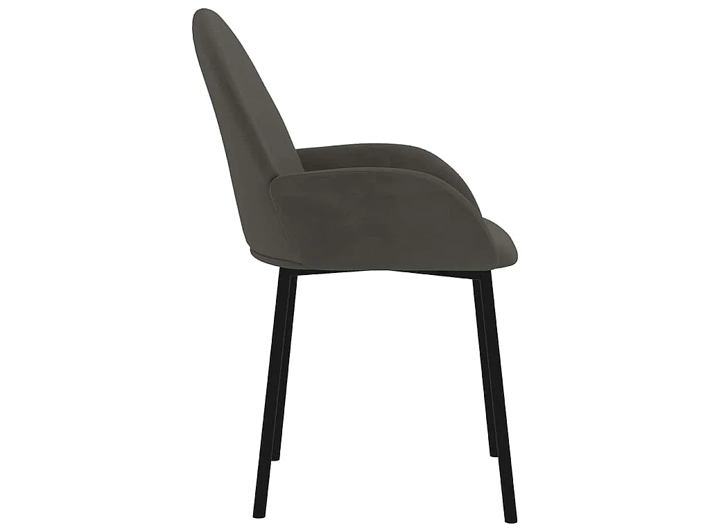 Chaises à manger lot de 2 Gris foncé Velours