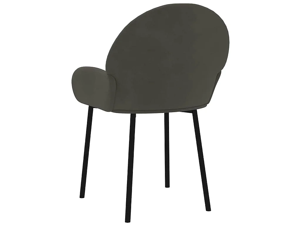 Chaises à manger lot de 2 Gris foncé Velours