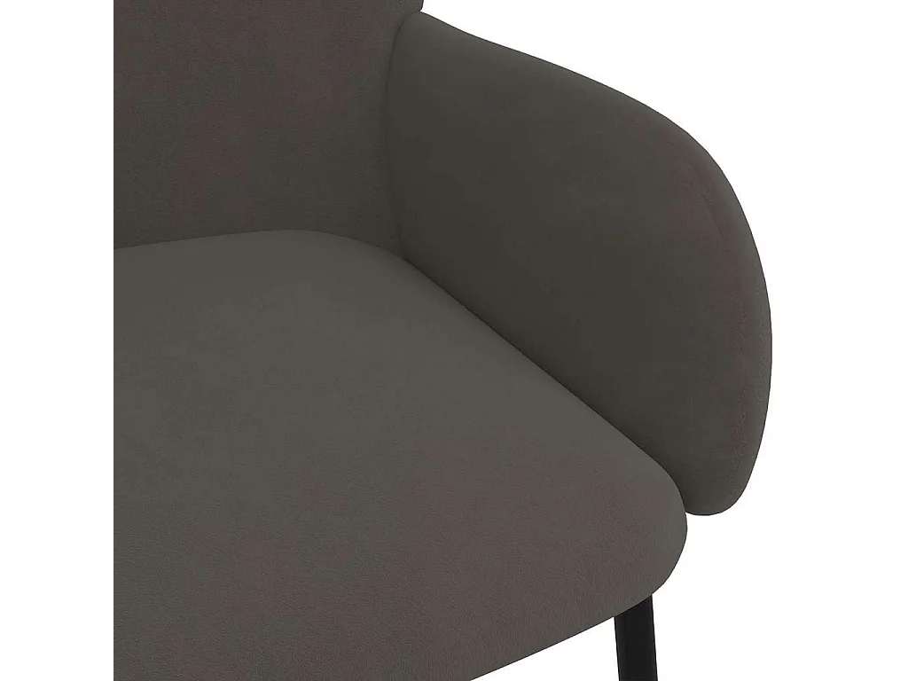 Chaises à manger lot de 2 Gris foncé Velours