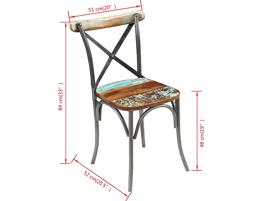 Cadeiras de jantar 4 pcs madeira recuperada maciça