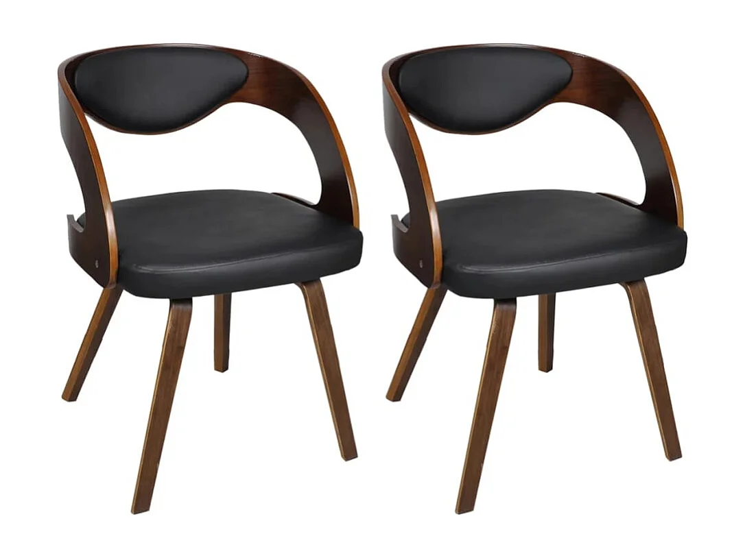 Sillas de comedor 2 unidades cuero sintético marrón