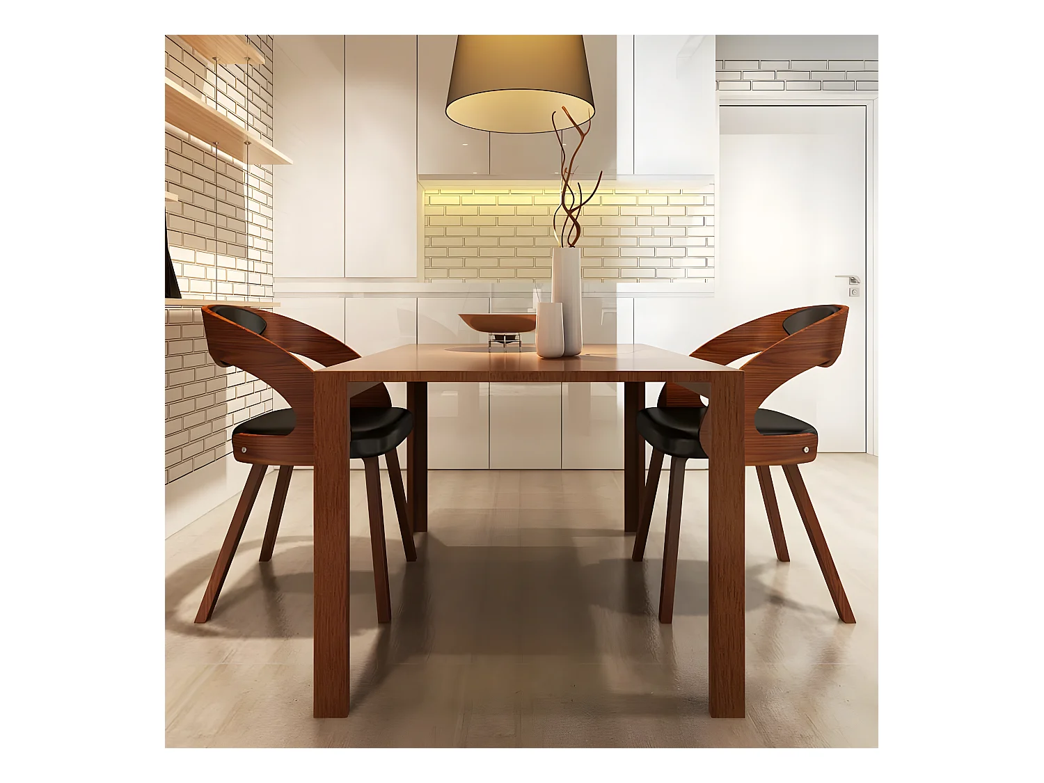Sedie da Pranzo 2 pz Marroni in Similpelle