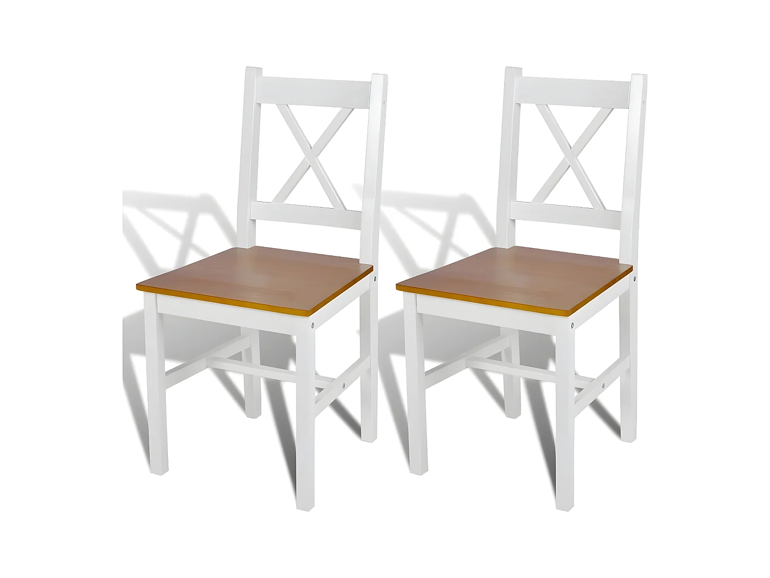 Chaises à manger lot de 2 blanc bois de pin