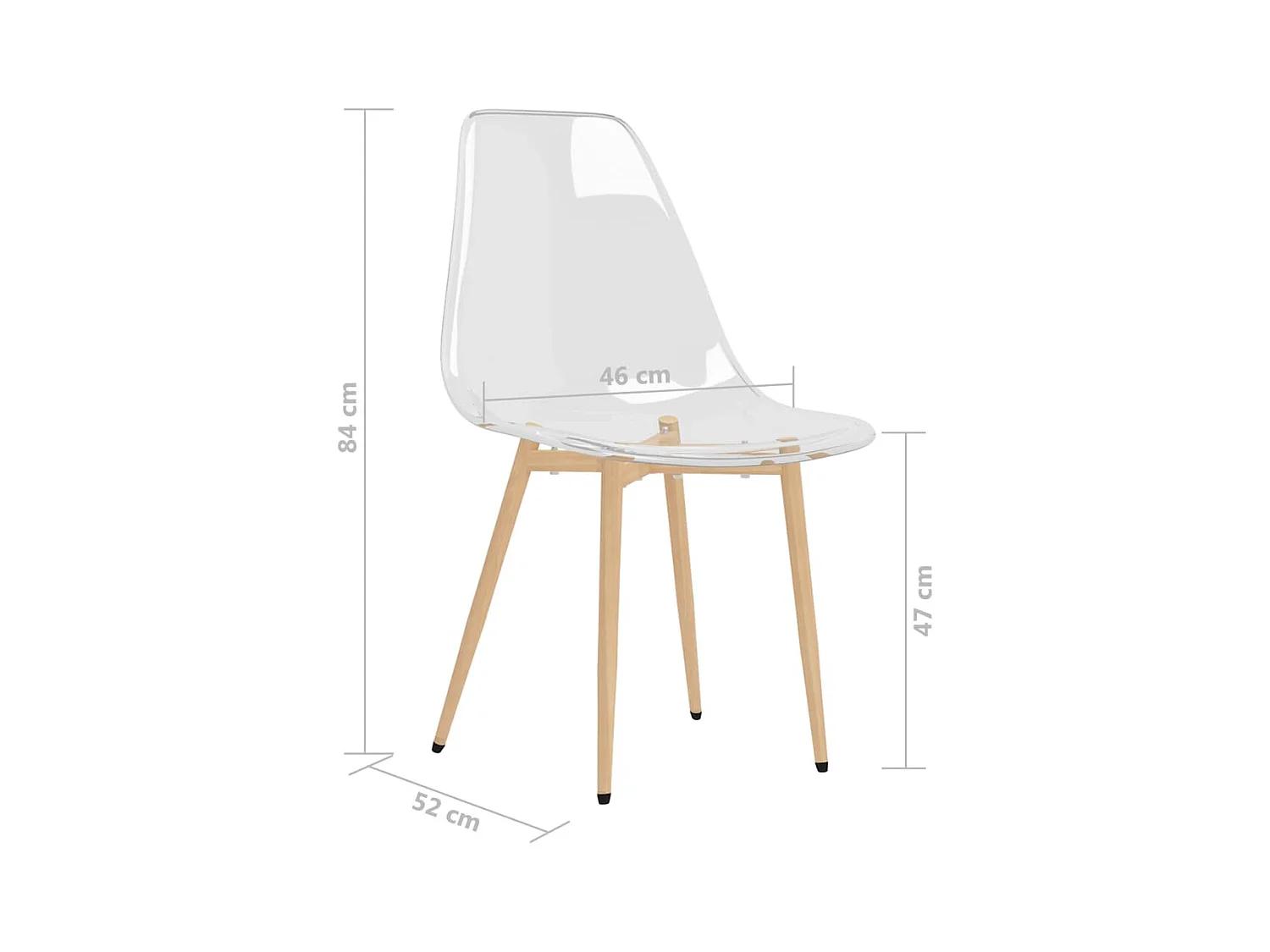Chaises à manger lot de 6 Transparent PET