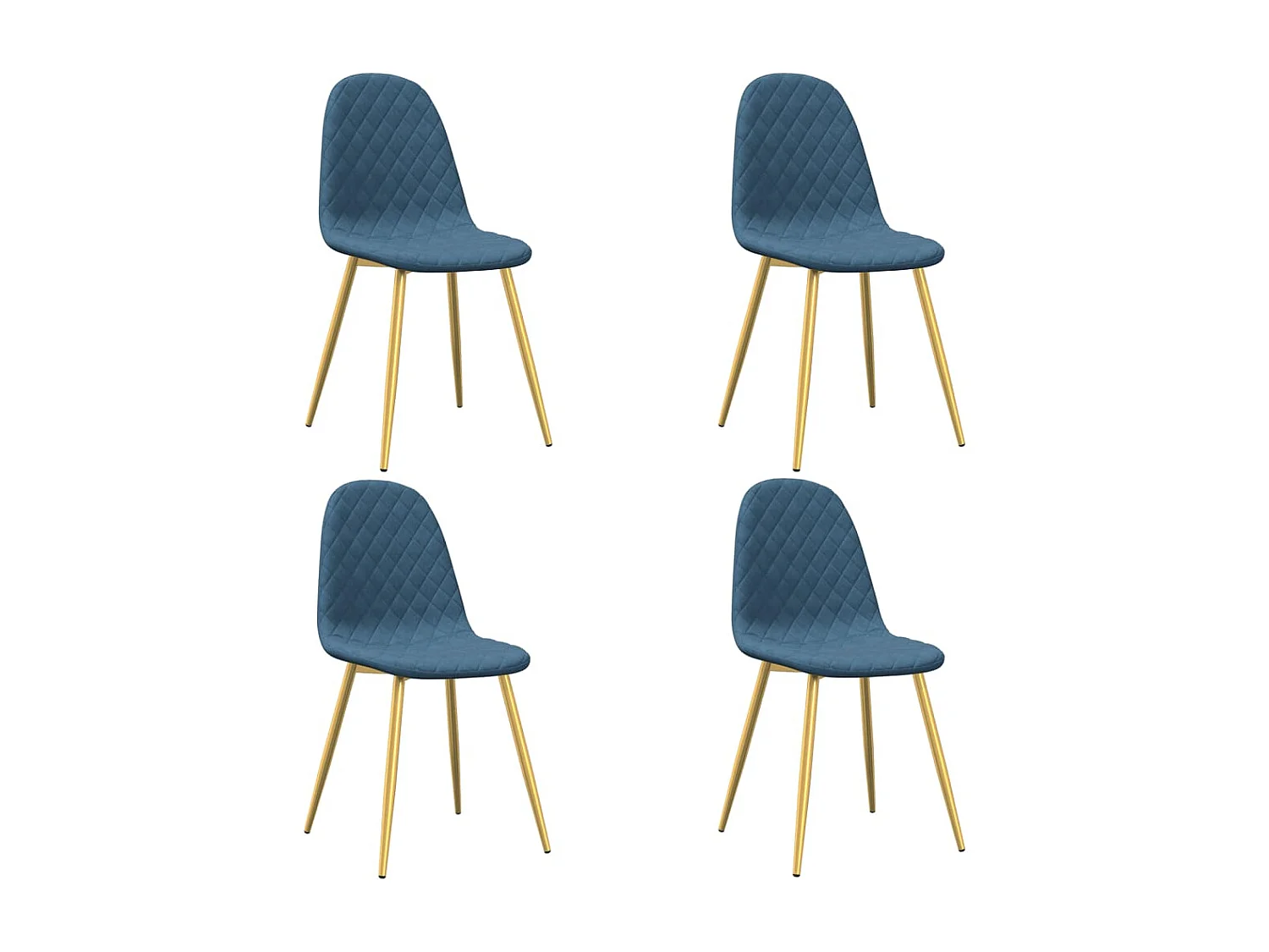 Chaises à manger lot de 4 Bleu Velours