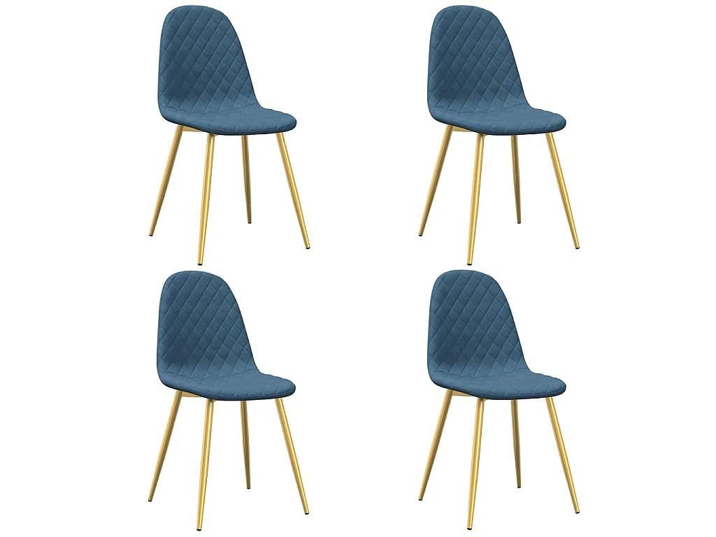 Chaises à manger lot de 4 Bleu Velours